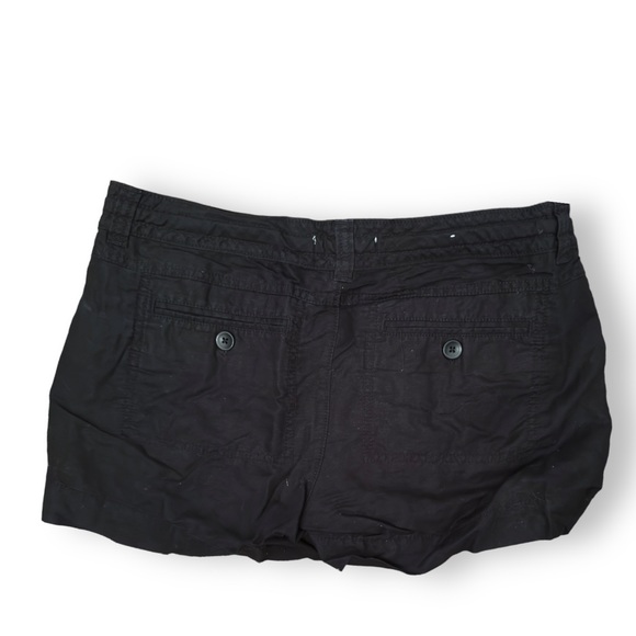 OLD NAVY Black Linen Safari Shorts w Drawstring Waist - Size 8 - Picture 4 of 11